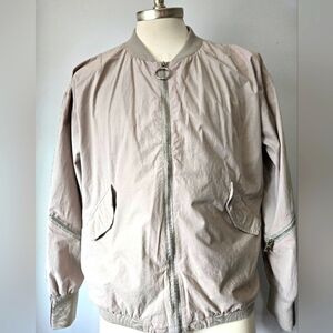 KOllAR Lightweight Mens Cream Zippered Bomber Jacket. Size Medium
